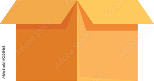 Empty open cardboard box is waiting to be filled