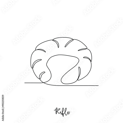 One continuous line drawing of Kifli food vector illustration. Traditional food in simple linear style vector design concept. Traditional foods have gained global popularity in world communities.