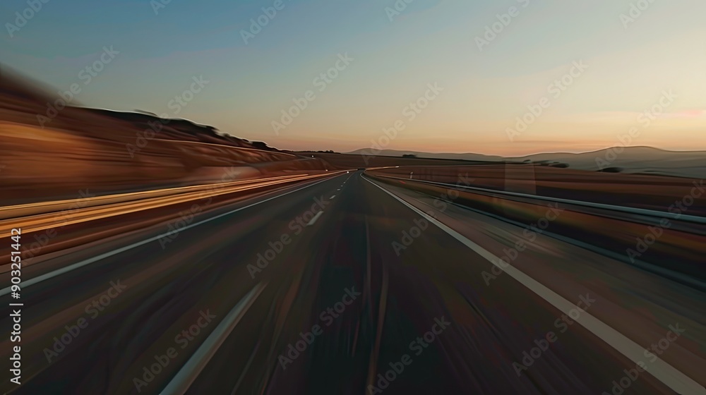 Fototapeta premium blurred motion highway through country side