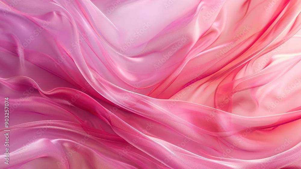 Obraz premium Flowing Pink Fabric: A Study in Texture and Light