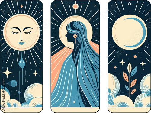 tarot card with woman, swords and cups