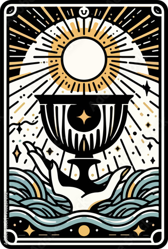 tarot card with woman, swords and cups