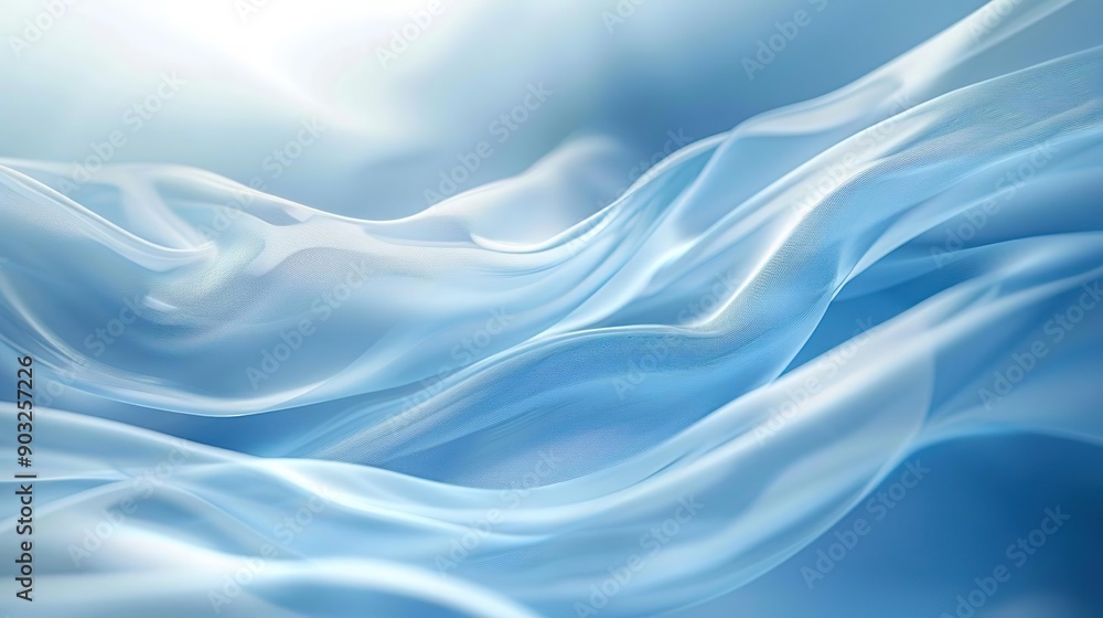 Flowing Blue Fabric: A Study in Texture and Light Flowing Blue Fabric: A Study in Texture and Light