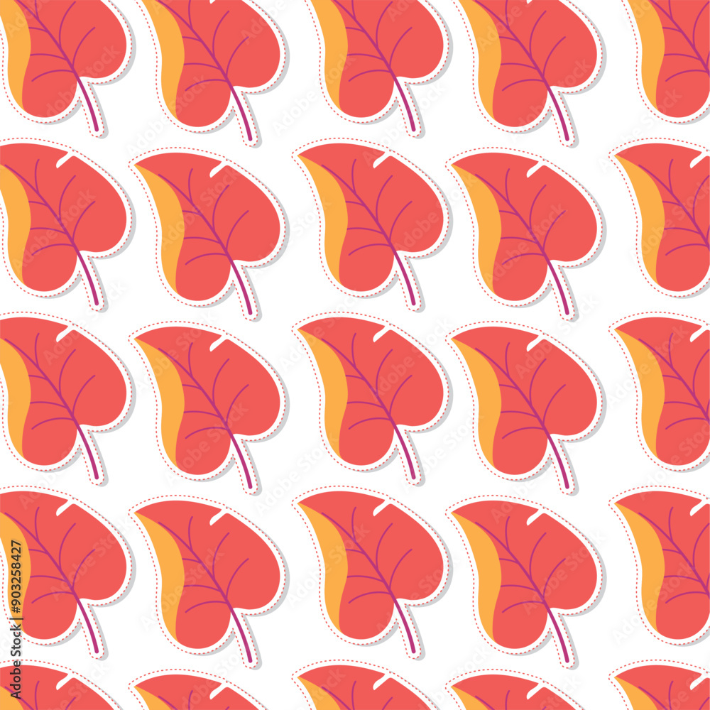 Fototapeta premium Autumn leaves pattern background Vector