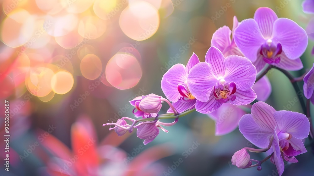 Close up of purple orchid flower with blurred background Close up of purple orchid flower with blurred background