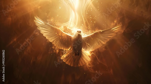 Ethereal winged dove symbolizing the Holy Spirit