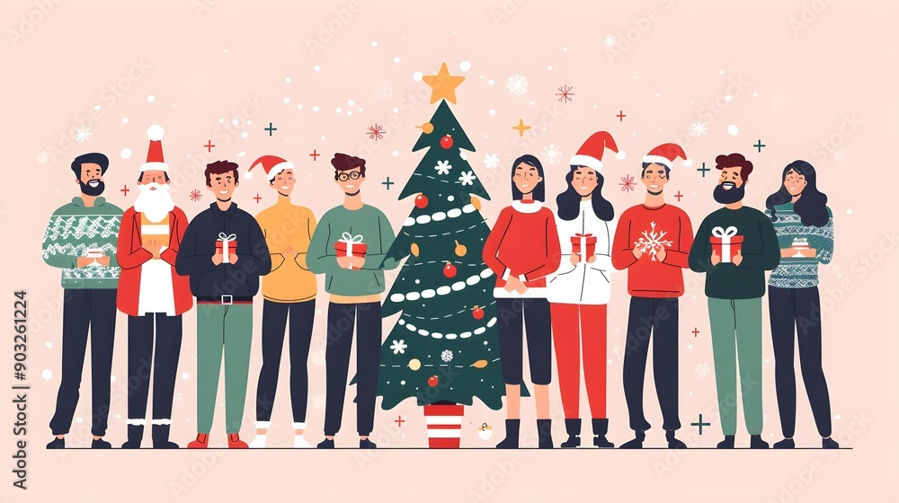 Group of diverse people gathering for a celebration