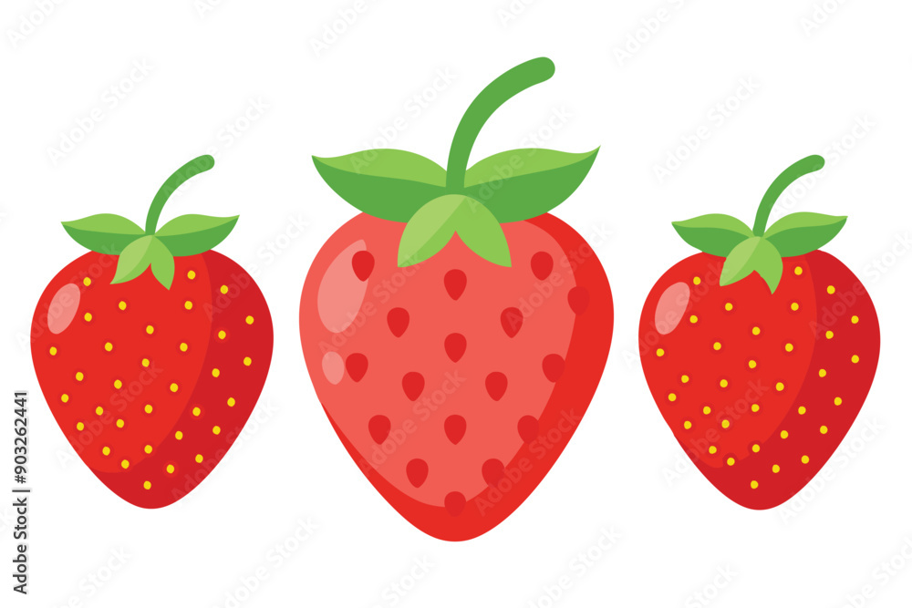 Strawberry flat vector illustration on white background. Strawberry flat vector illustration on white background.