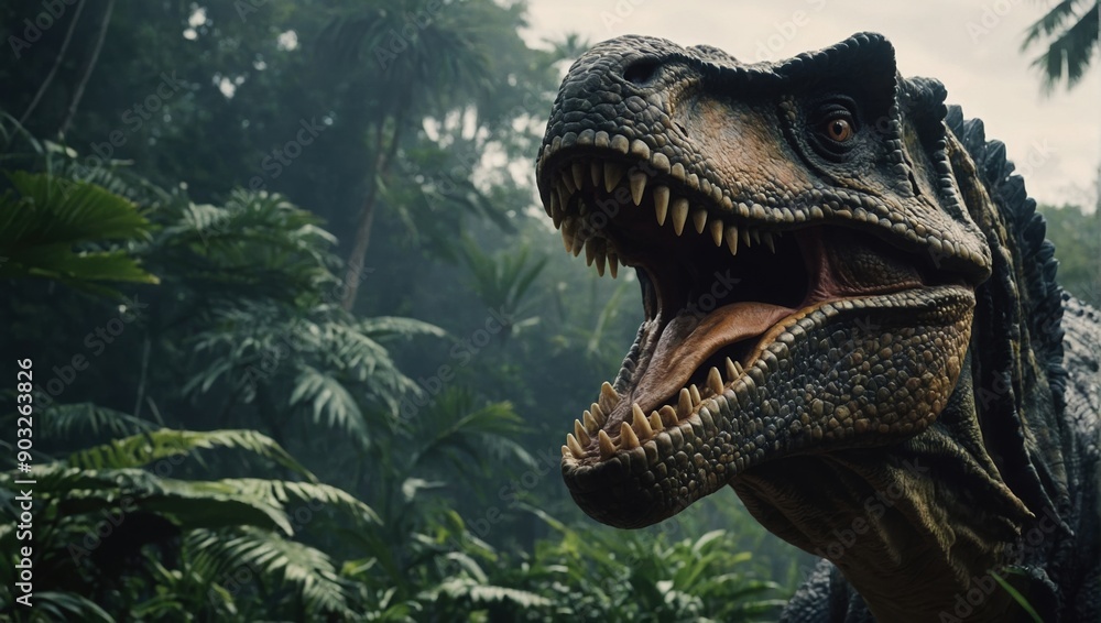 Fototapeta premium Exploring the ancient world and its remarkable dinosaur inhabitants