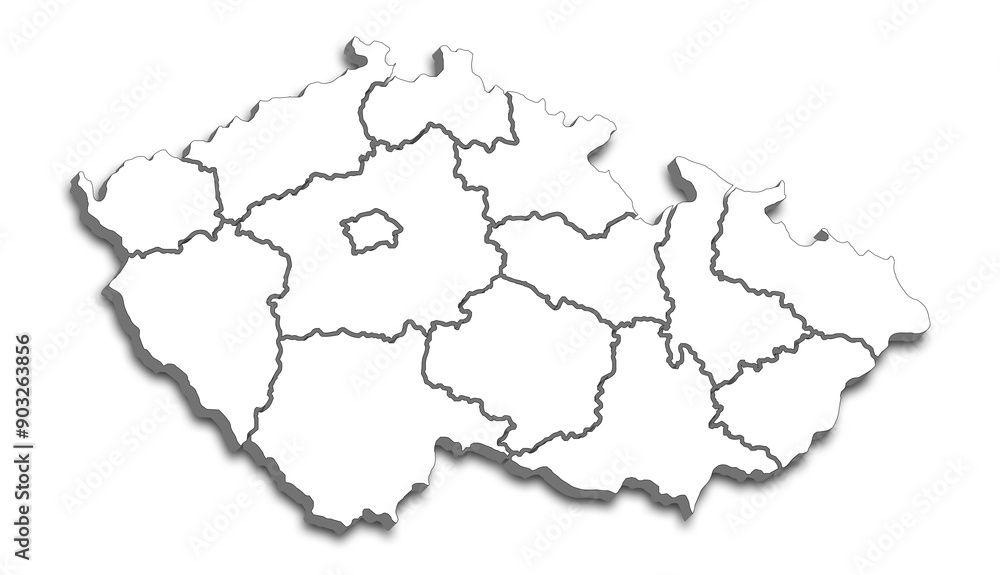 CZECH REPUBLIC MAP WITH ITS REGIONS AND POLITICAL ADMINISTRATIVE DIVISIONS CZECH REPUBLIC MAP WITH ITS REGIONS AND POLITICAL ADMINISTRATIVE DIVISIONS