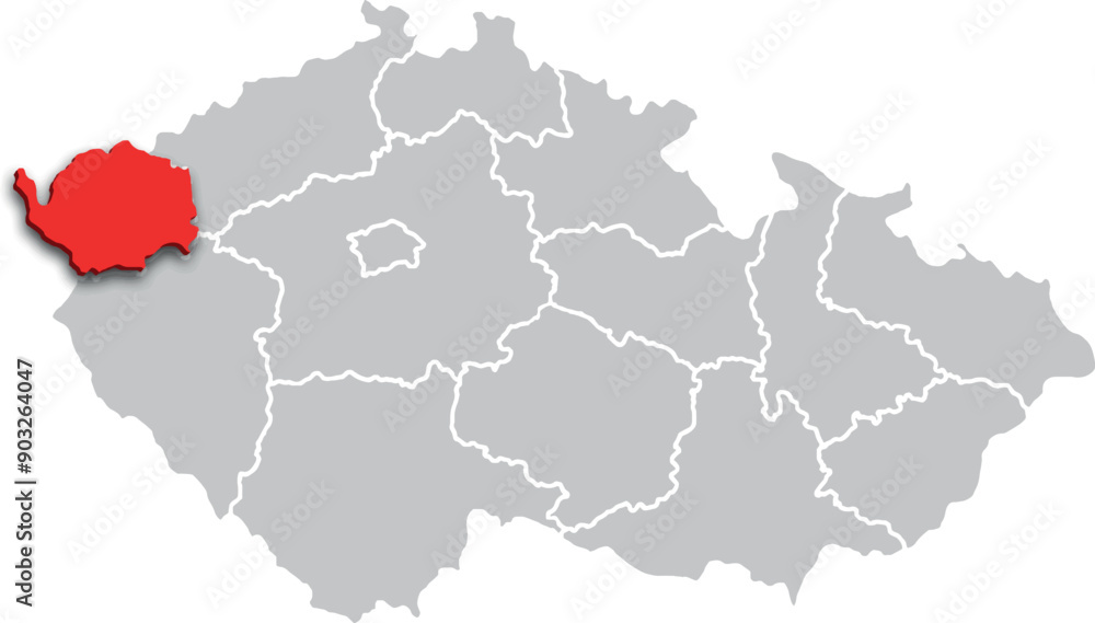 Karlovarský kraj map REGION of CZECH REPUBLIC 3d isometric map Karlovarský kraj map REGION of CZECH REPUBLIC 3d isometric map