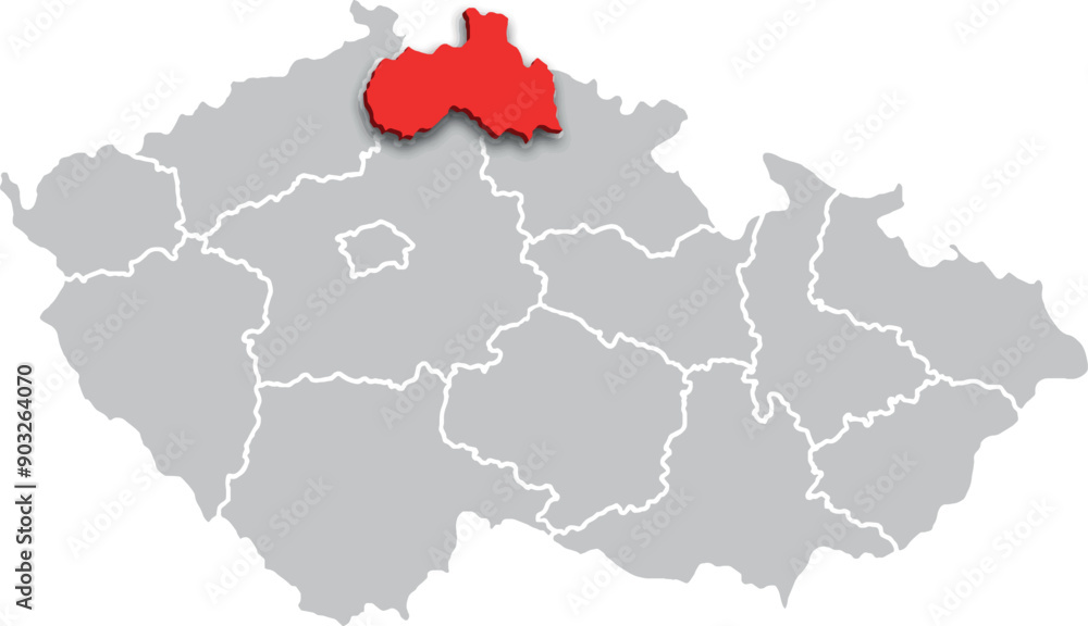 Liberecký kraj map REGION of CZECH REPUBLIC 3d isometric map Liberecký kraj map REGION of CZECH REPUBLIC 3d isometric map