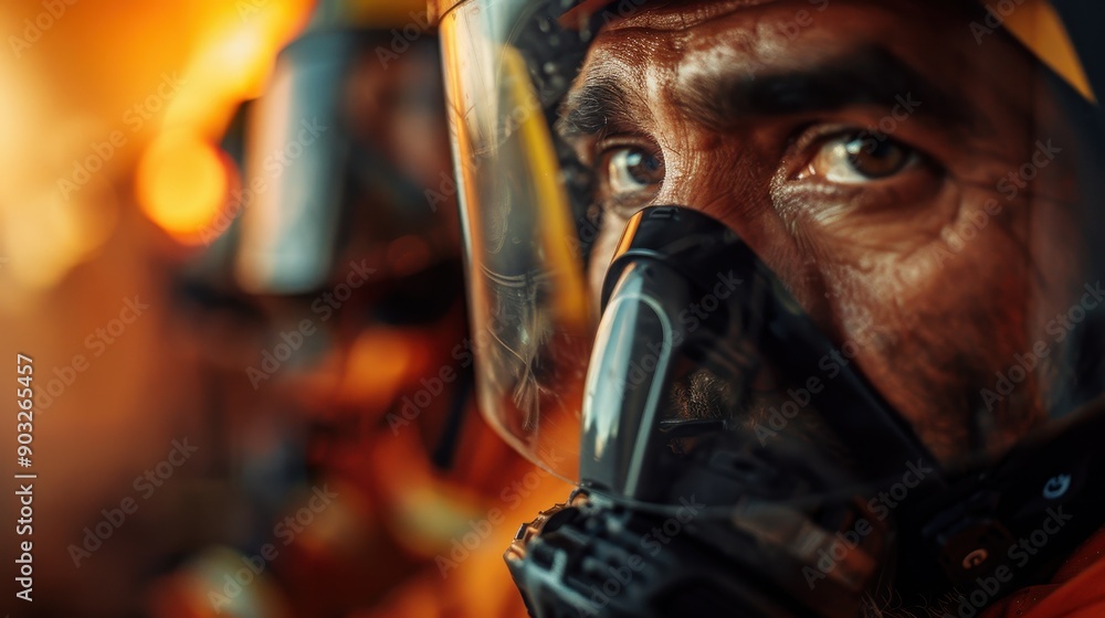 The image features a row of firefighters in their protective gear, standing in alignment and facing a blazing fire, capturing the essence of teamwork, bravery, and duty. The image features a row of firefighters in their protective gear, standing in alignment and facing a blazing fire, capturing the essence of teamwork, bravery, and duty.