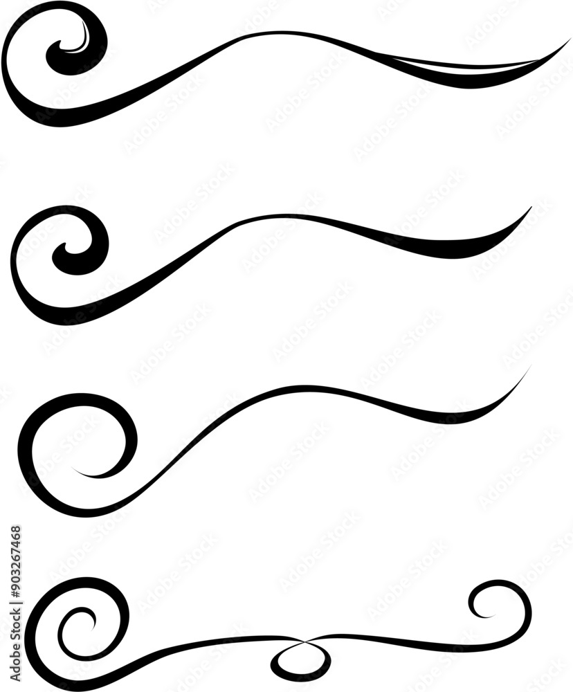 Obraz premium long swirl elements.eps