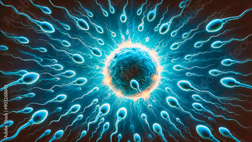 Dynamic movement of sperm towards radiant egg