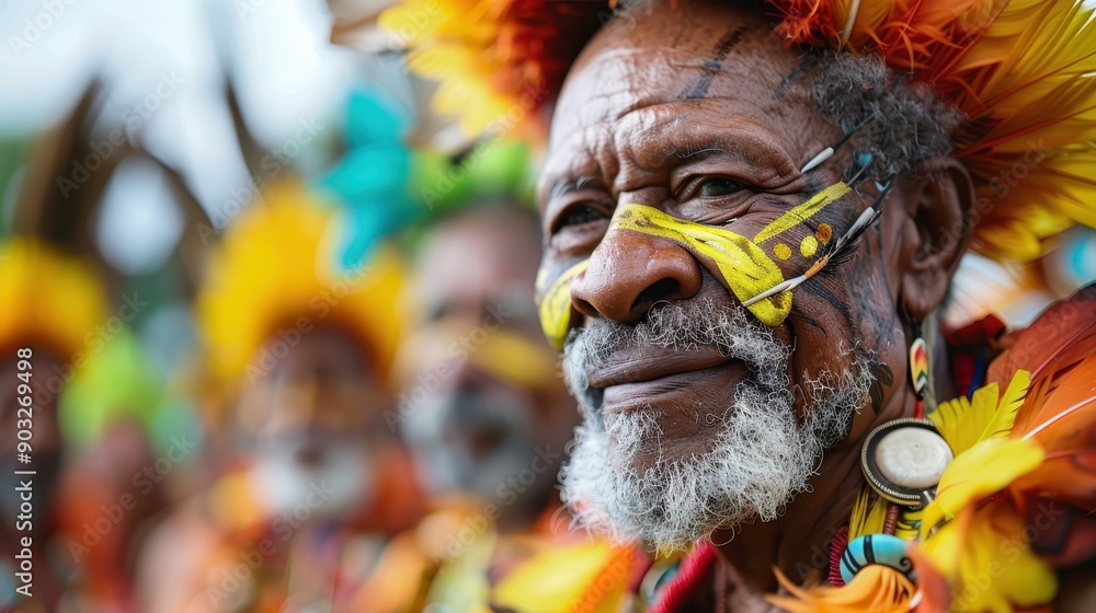 This image captures a vibrant cultural celebration with participants adorned in colorful costumes featuring feathers and intricate designs, highlighting diverse traditions. This image captures a vibrant cultural celebration with participants adorned in colorful costumes featuring feathers and intricate designs, highlighting diverse traditions.