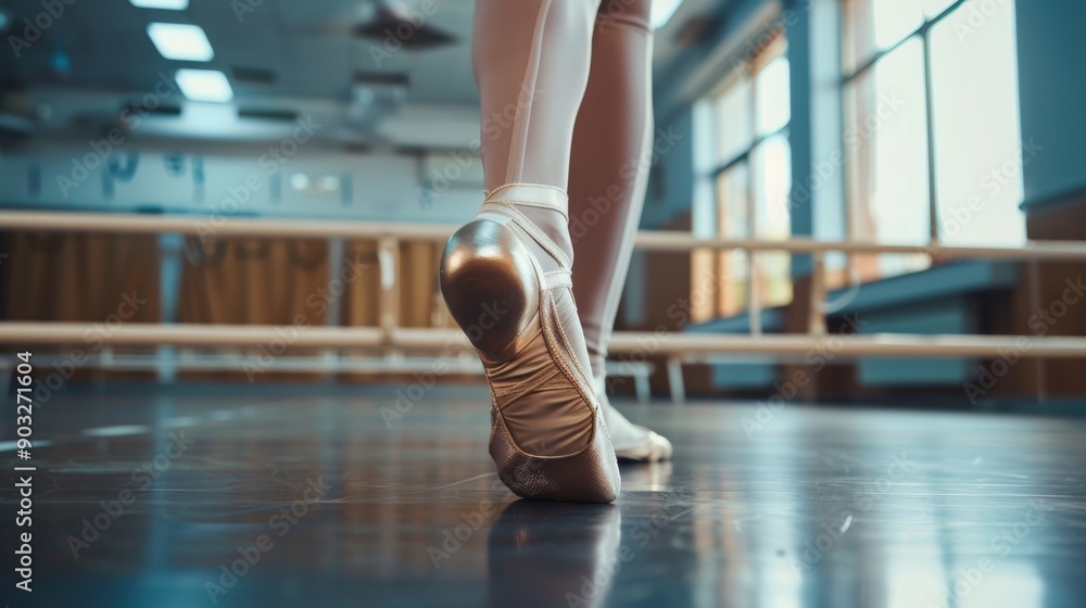Naklejka premium feet and legs of a ballet dancer in a ballroom dancing