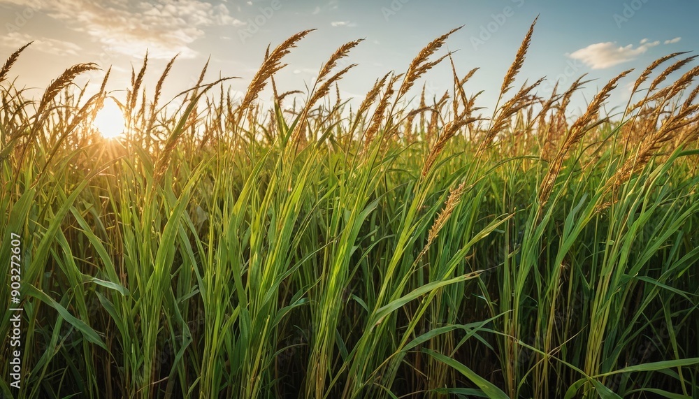 Fototapeta premium Tall Grass at Sunset.