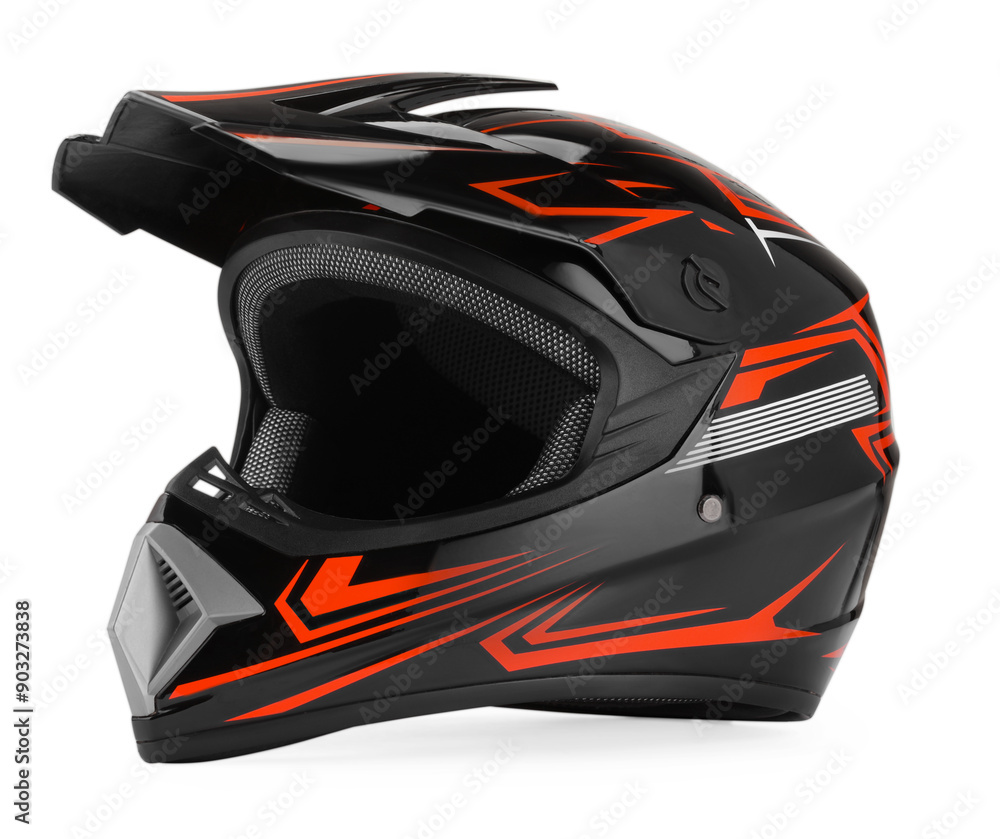 New modern motorcycle helmet isolated on white New modern motorcycle helmet isolated on white