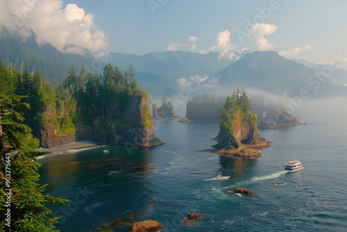  at Sea Stacks, Cape Flattery, Makah Reservation, Olympic National Park, WA, USA -  photo