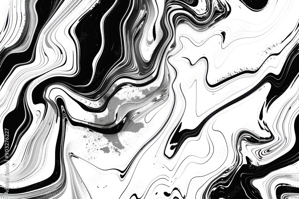 Abstract Black and White Liquid Marble Swirls Abstract Black and White Liquid Marble Swirls