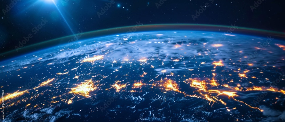 Obraz premium Global networking and Communication technology for internet business. Global world network and Telecommunication on world map
