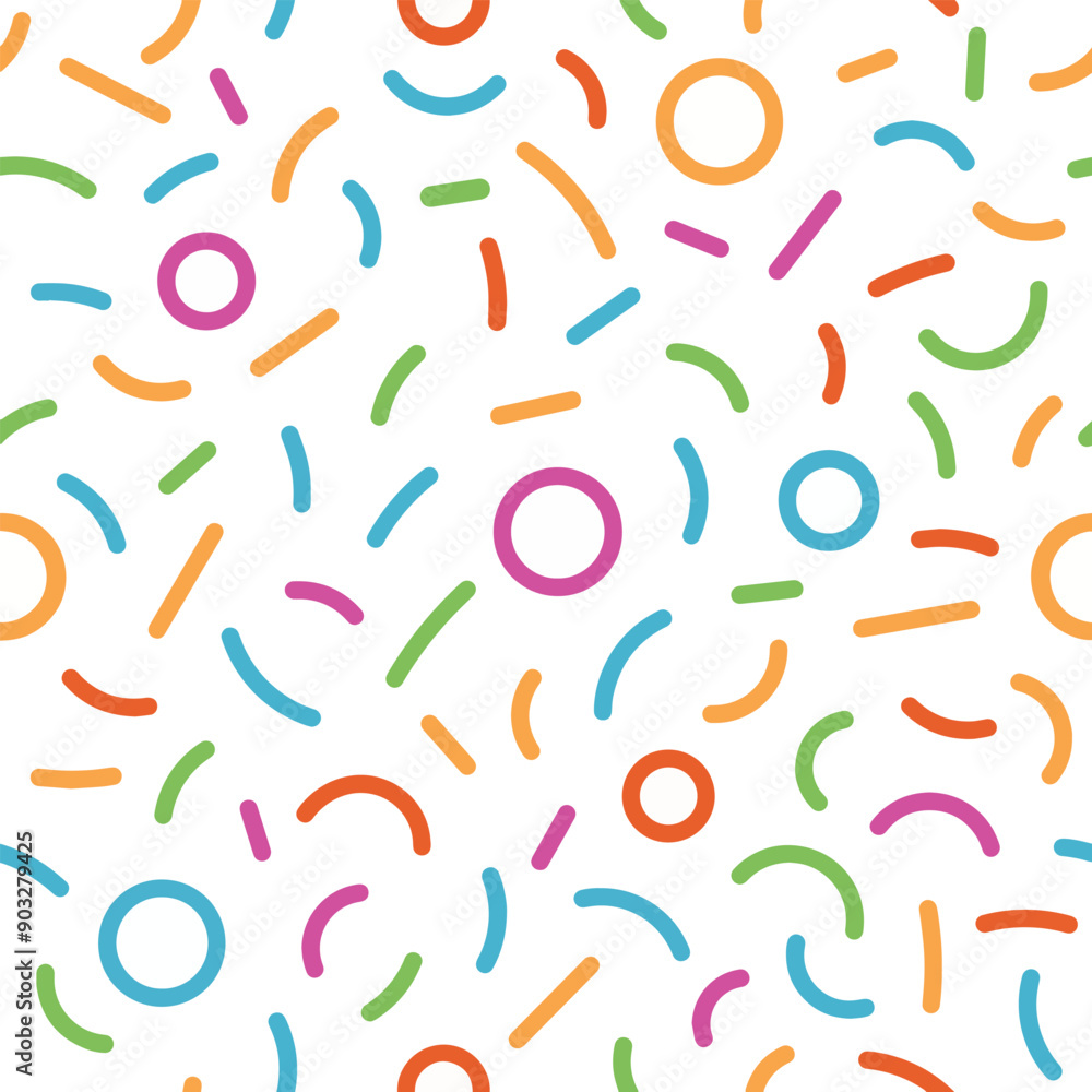 Fun colorful line doodle seamless pattern. Childish scribble shape backdrop. Creative minimalist style art background texture for children or trendy design with colorful lines shapes and dots. Fun colorful line doodle seamless pattern. Childish scribble shape backdrop. Creative minimalist style art background texture for children or trendy design with colorful lines shapes and dots.
