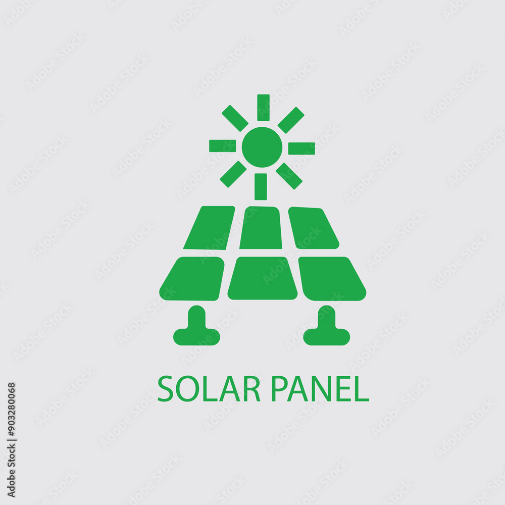 Solar energy panel line icon in simple design on a white background Solar energy panel line icon in simple design on a white background