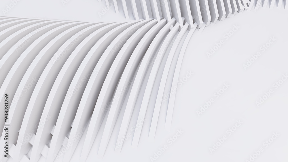 Naklejka premium Abstract Curved Shapes. White Circular Background.