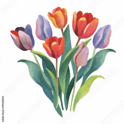 Illustration of beautiful tulip flowers