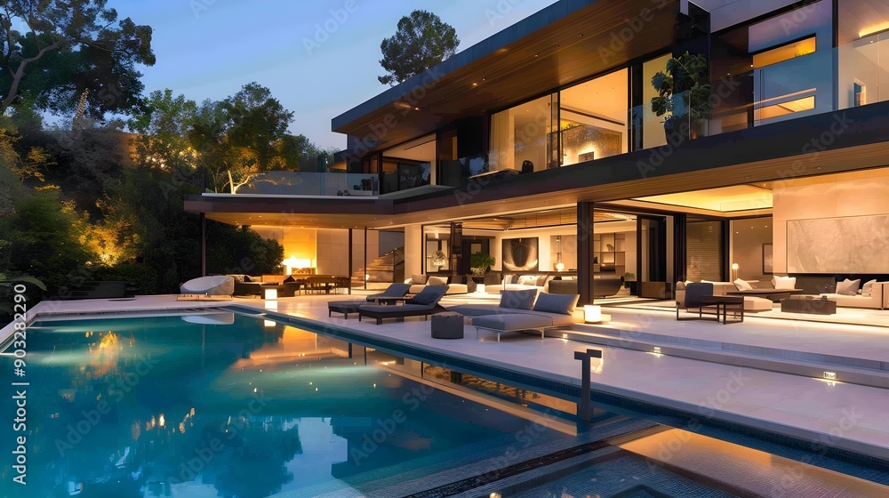 Obraz premium Modern house with pool