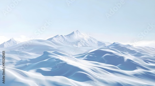 Realistic vector snow hills landscape