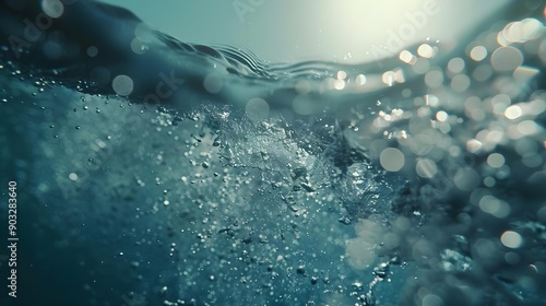 Close-up of a wave on moving water surface photo