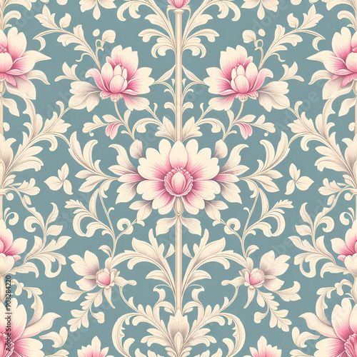 Wallpaper Mural seamless pattern with flowers Torontodigital.ca