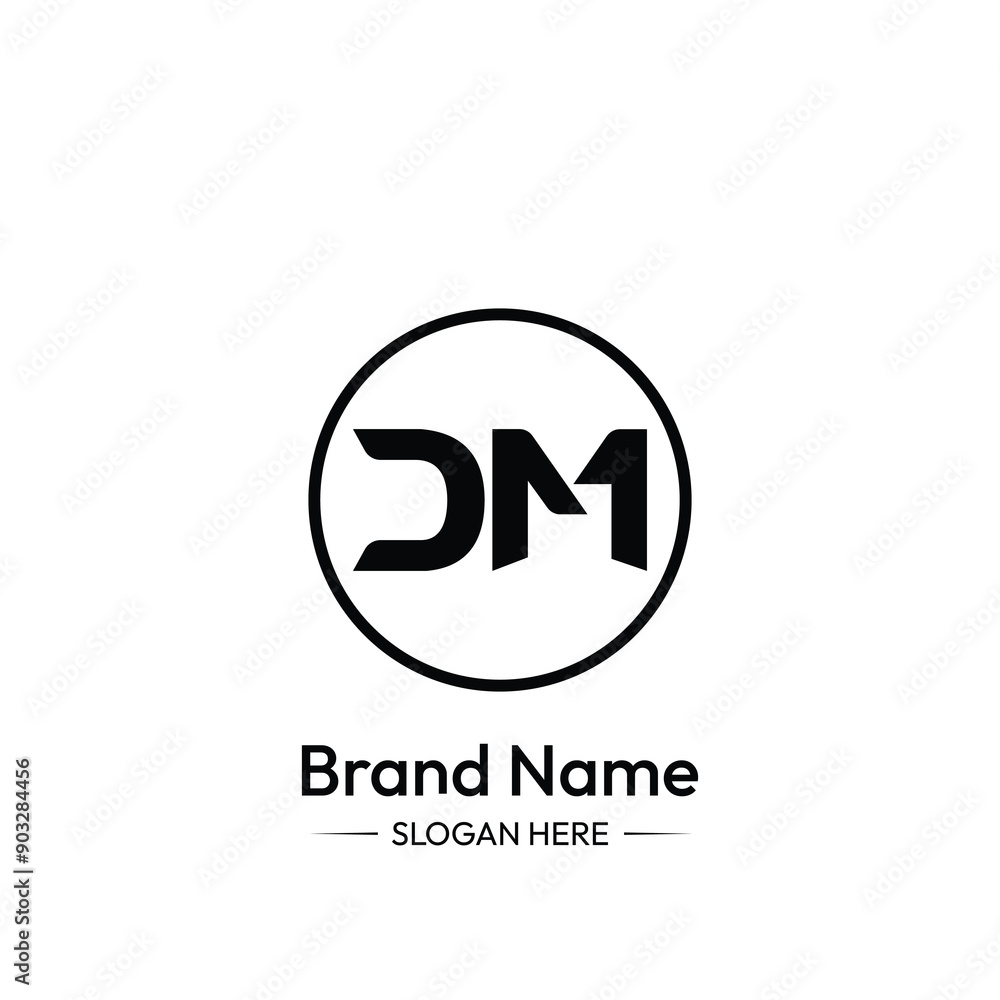 Obraz premium DM Letter Logo Design. White Background.