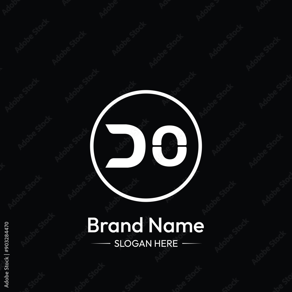 DO Letter Logo Design. Black Background. DO Letter Logo Design. Black Background.