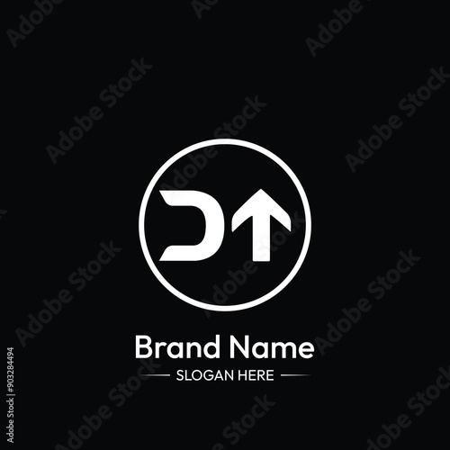 Free Download DT Letter Logo Design. Black Background. - GFXLoad