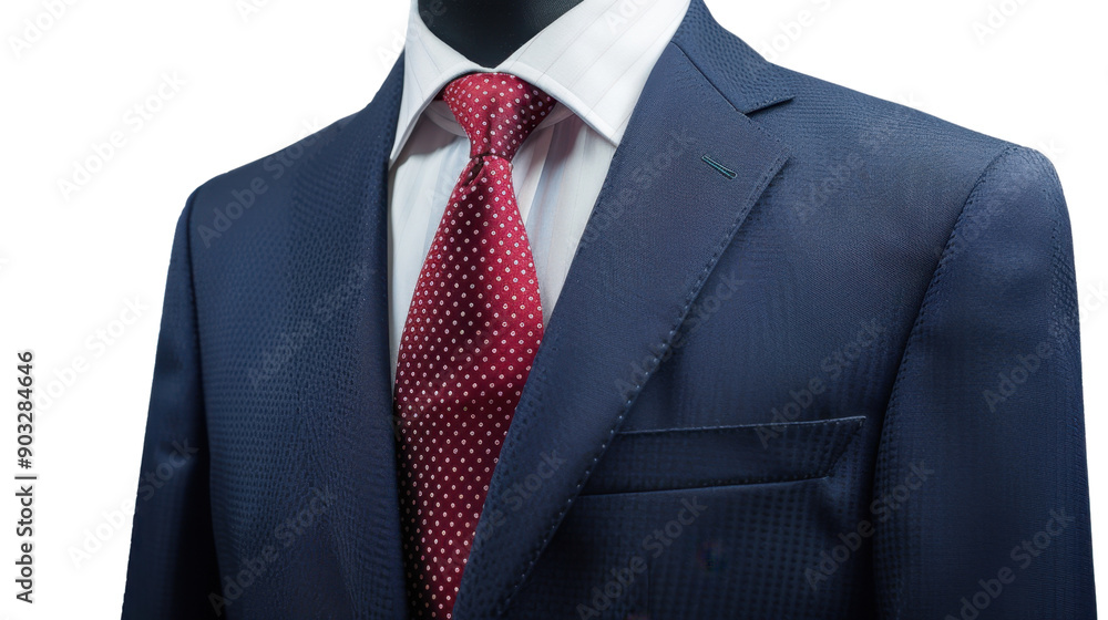 Businessman dark blue suit with red tie and white shirt on transparent background Businessman dark blue suit with red tie and white shirt on transparent background