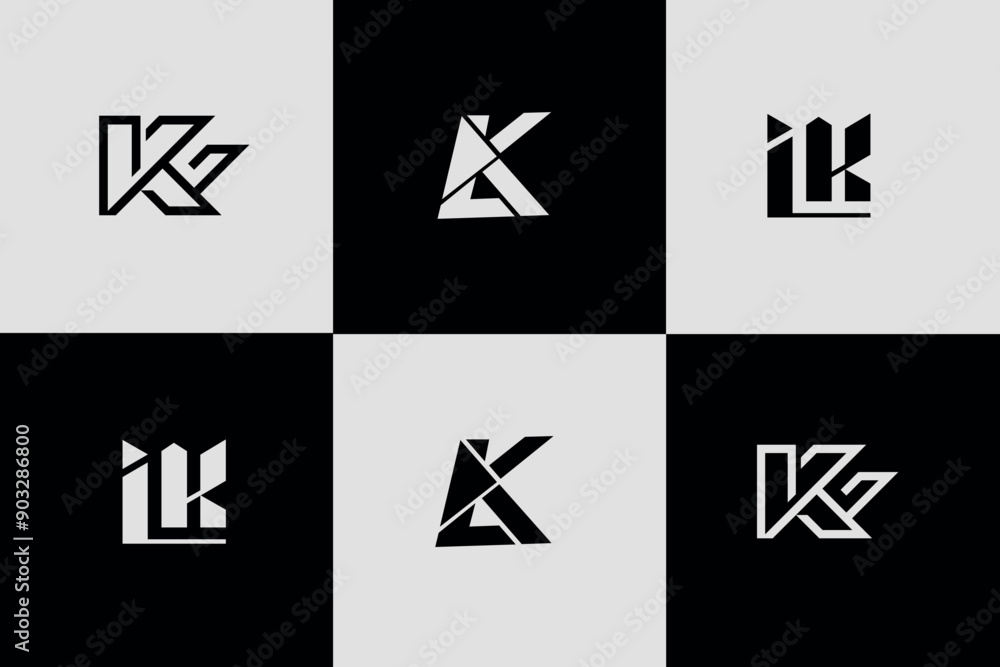 K abstract vector logo monogram template, Minimalist letters K logo design. symbol monogram K for company K abstract vector logo monogram template, Minimalist letters K logo design. symbol monogram K for company