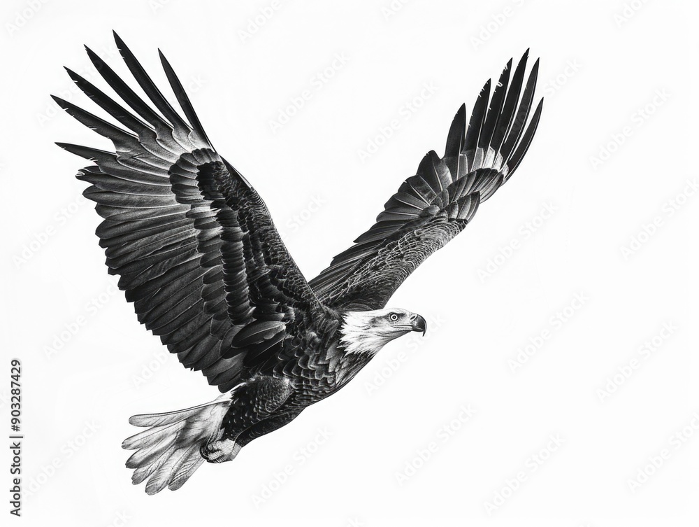 Obraz premium A majestic eagle soaring through the sky