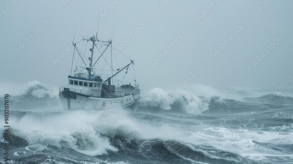 Sailing old ship in storm sea against dramatic sunset Sailing old ship in storm sea against dramatic sunset