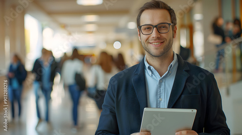 Wallpaper Mural a teacher in a suit with glasses and a blue shirt in the school Torontodigital.ca