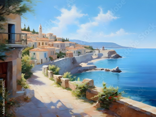 view of the town on beach