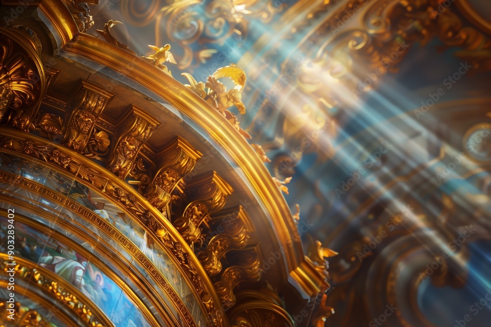 Obraz premium Light Baroque Ceiling Art Generative Illustration