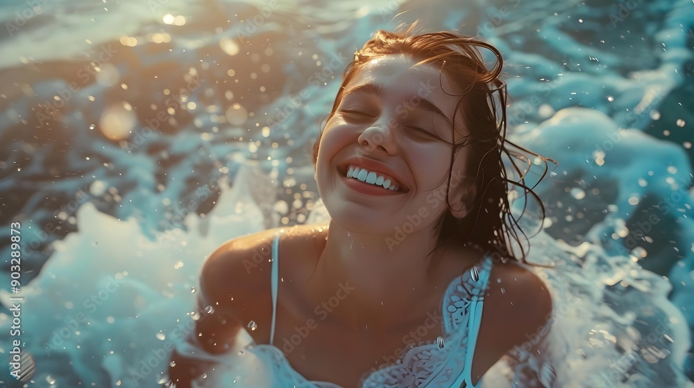 Beautiful happy woman at the sea Beautiful happy woman at the sea