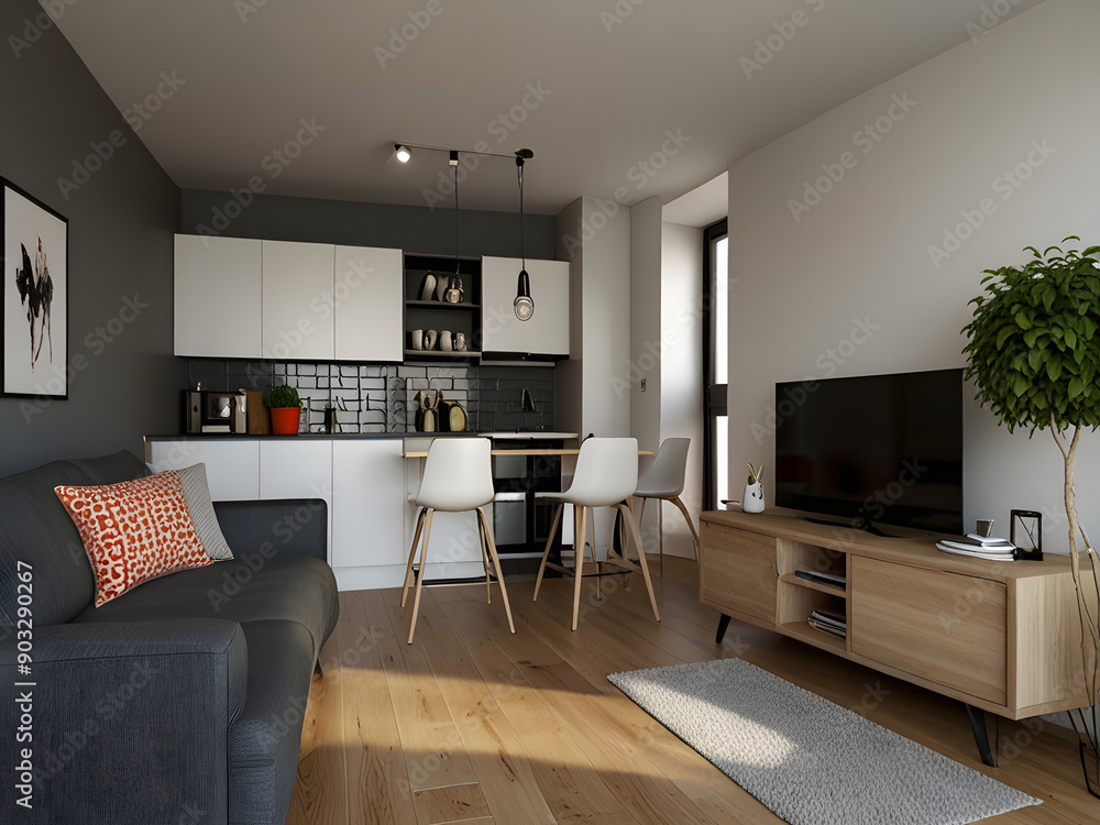 Interior Design for Apartment with Small Kitchen and Living Room Interior Design for Apartment with Small Kitchen and Living Room