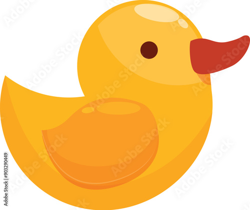 Classic yellow rubber duck toy floating serenely, bringing back nostalgic memories of bath time fun