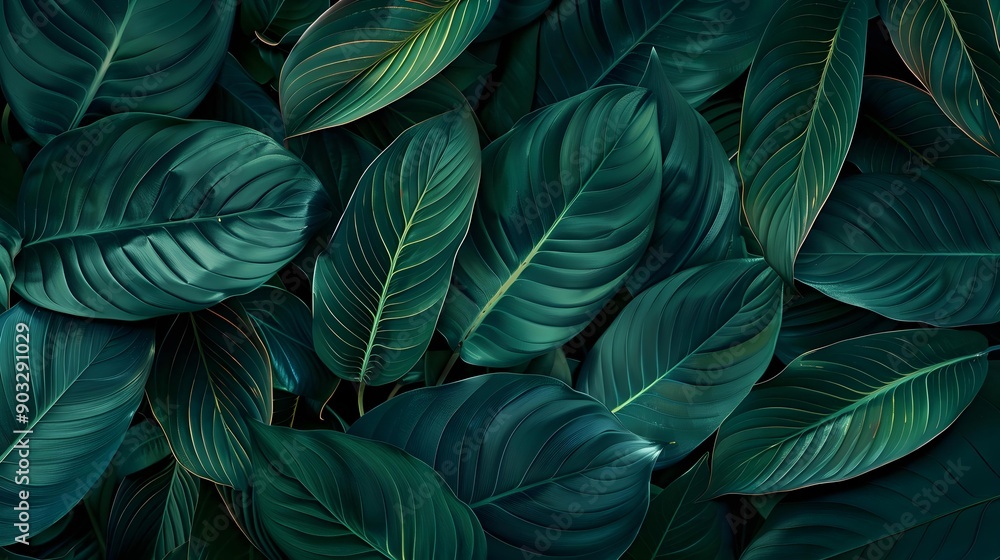 Dark green tropical leaf texture Dark green tropical leaf texture