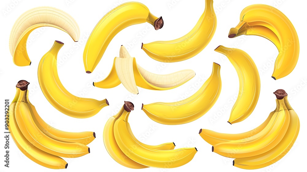A Bunch of Yellow Bananas, Fresh and Ready to Eat A Bunch of Yellow Bananas, Fresh and Ready to Eat