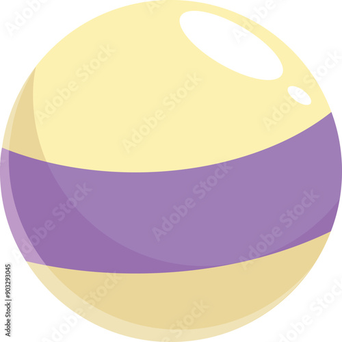 Simple awareness campaign symbol with yellow sphere and purple ribbon